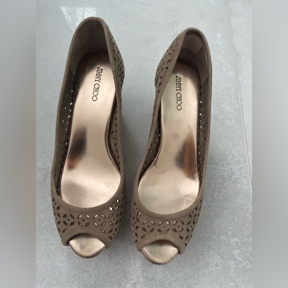 Jimmy Choo cork wedge suede shoes - Picture 4 of 8